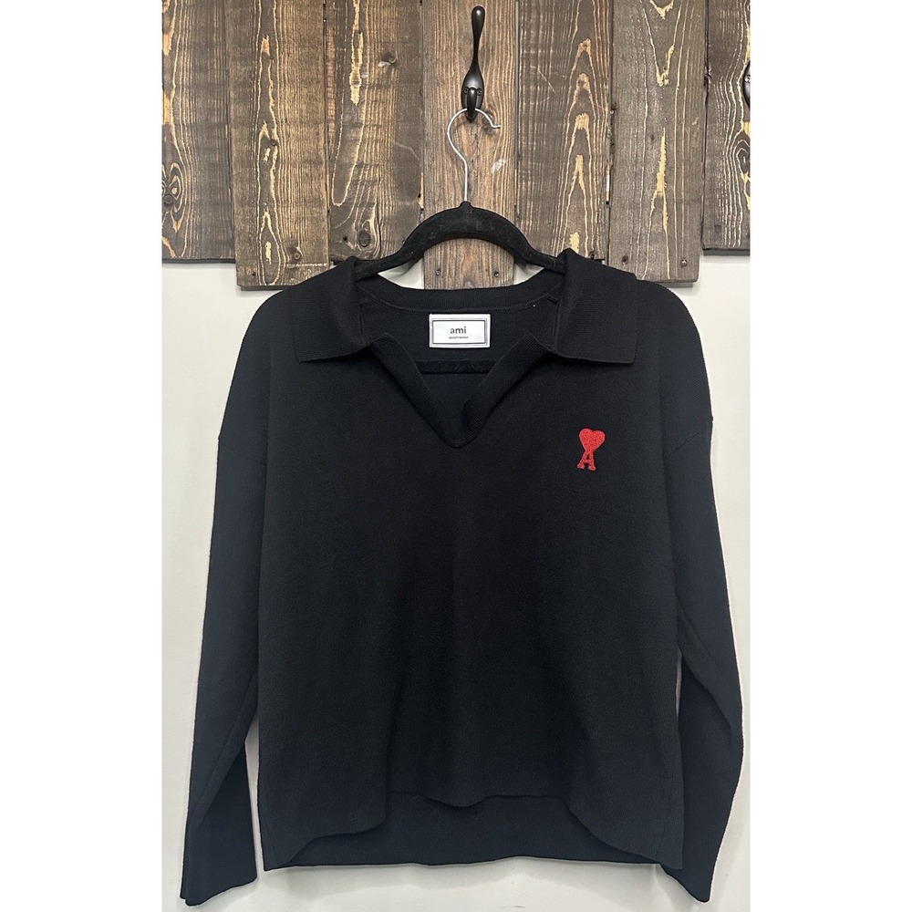 Ami Paris Black Ami De Cour Wool-Blend Women's *See Measurements For Sizing*